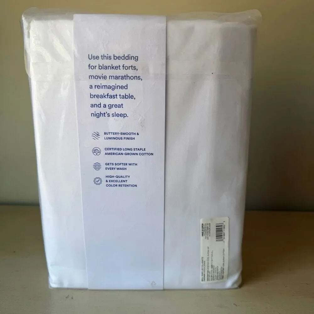 Company Store Legends Hotel Cotton Wrinkle-Free White Sateen Twin XL Sheet Set